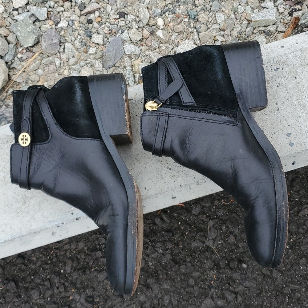Tory Burch Black Leather Ankle Booties - Picture 6 of 10